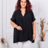 Plus size τουνίκ με δαντέλα στους ώμους-μαύρο-κωδ 24379