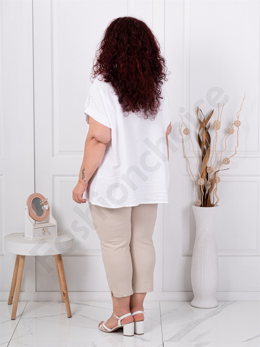 Plus size μπλούζα με πλέξη αζούρ-λευκό-κωδ 1109-3