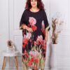 Plus size φόρεμα φλοράλ-μαύρο-κωδ 4879