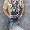 T-shirt με τύπωμα Bugs Bunny-μπεζ-κωδ 1597-2