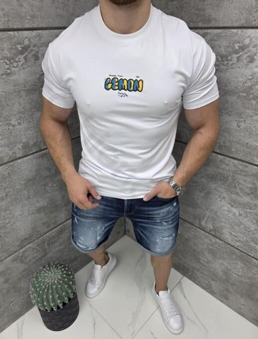 T-shirt με τύπωμα Bart Simpson-λευκό-κωδ 1983-1