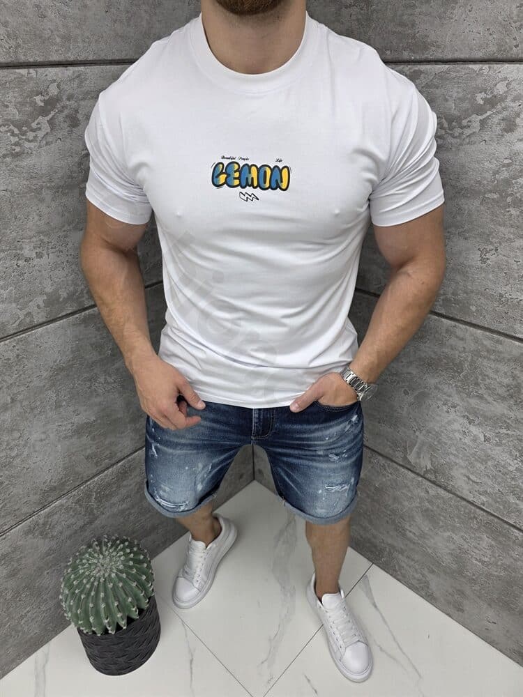 T-shirt με τύπωμα Bart Simpson-λευκό-κωδ 1983-1