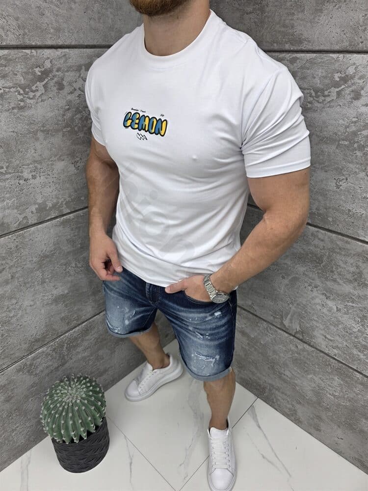 T-shirt με τύπωμα Bart Simpson-λευκό-κωδ 1983-1