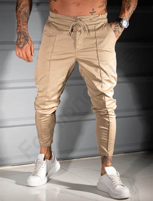 Παντελόνι Slim Fit Comfort-μπεζ-κωδ 231331-2