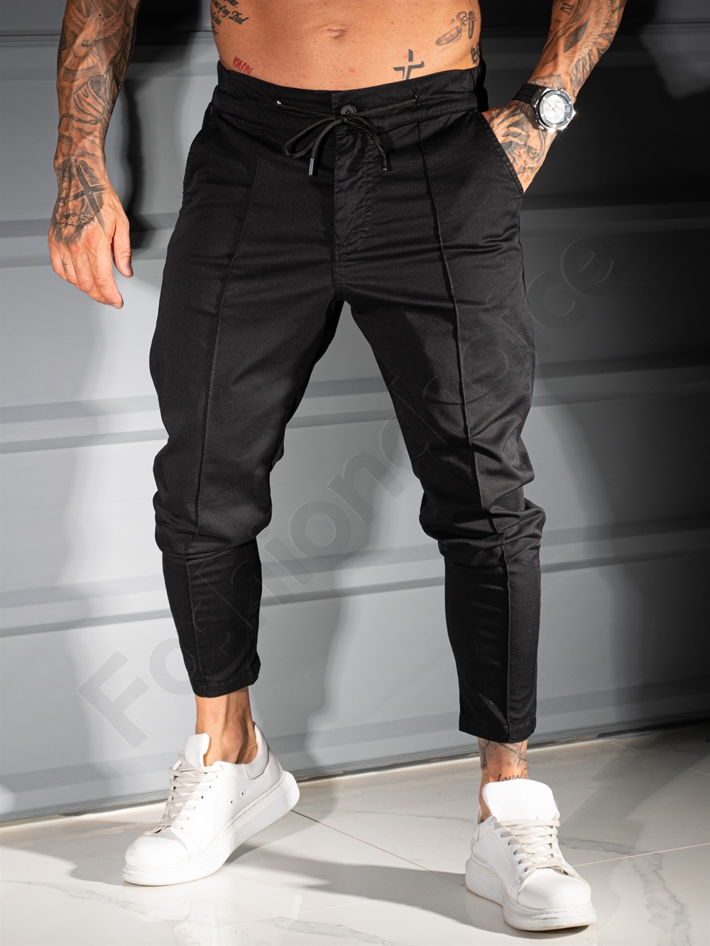 Παντελόνι Slim Fit Comfort-μαύρο-κωδ 231331-1