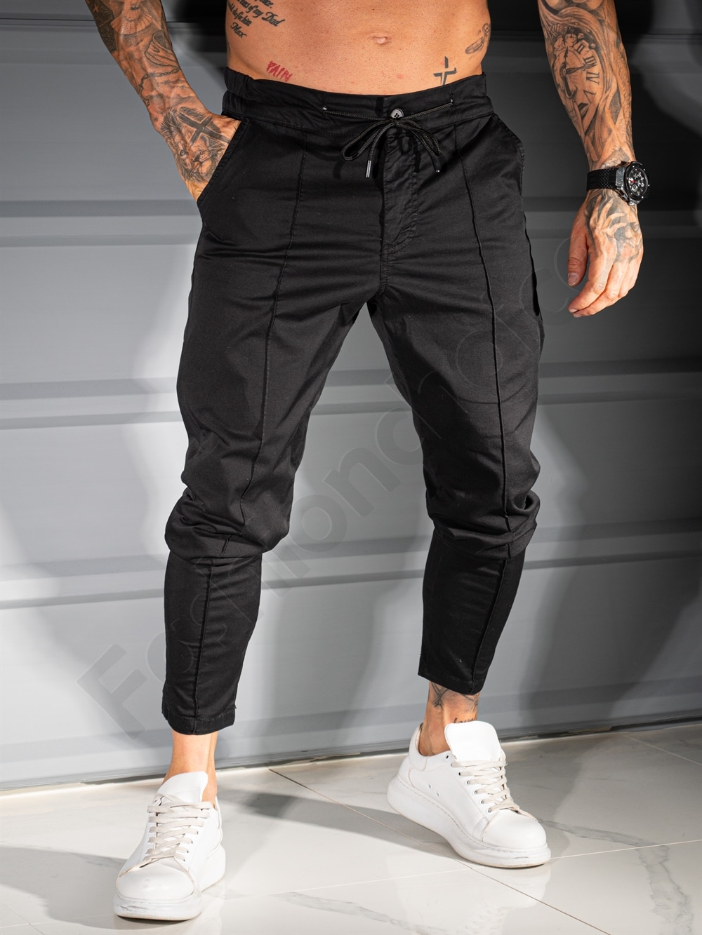 Παντελόνι Slim Fit Comfort-μαύρο-κωδ 231331-1