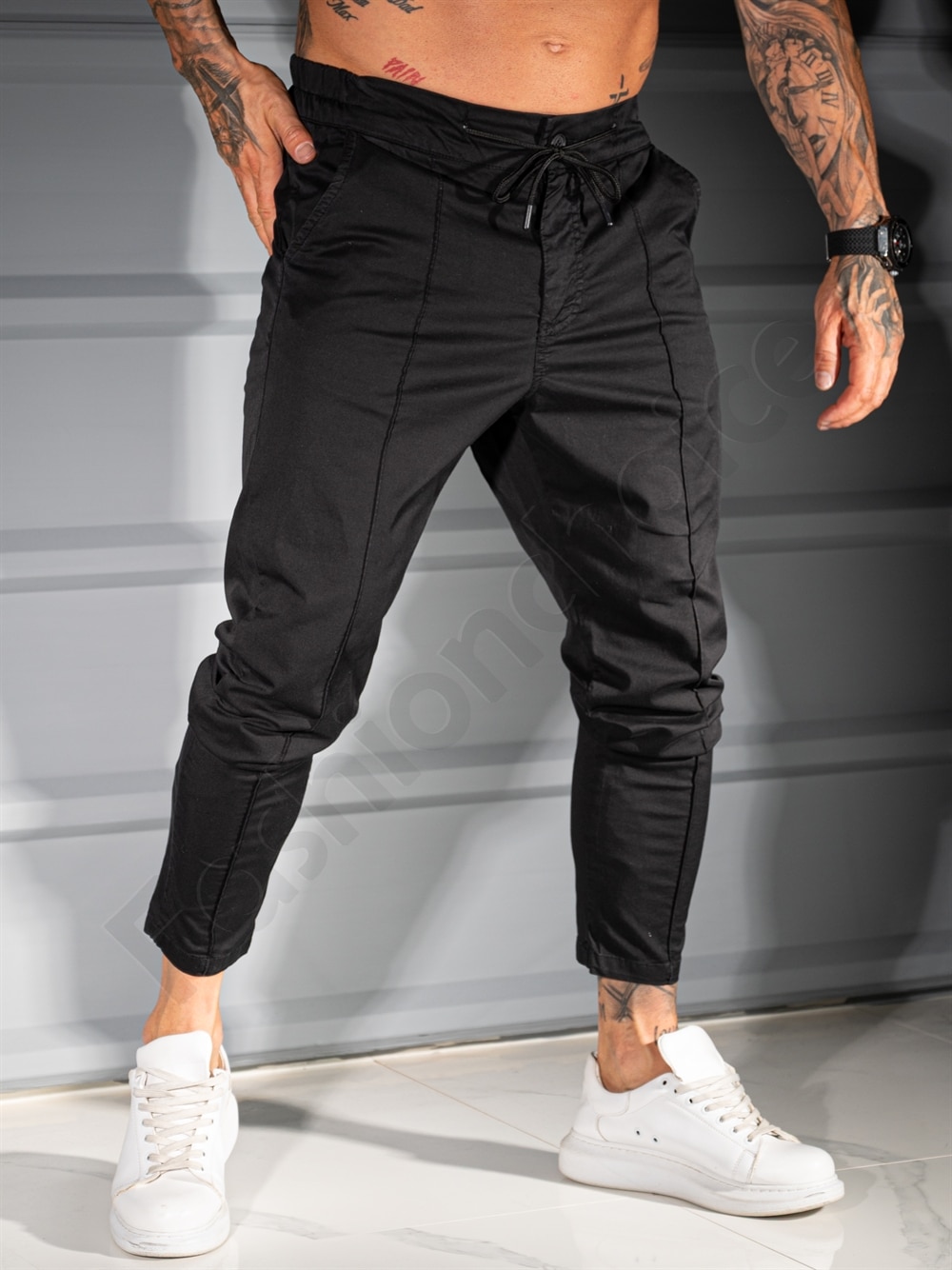 Παντελόνι Slim Fit Comfort-μαύρο-κωδ 231331-1
