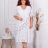 Plus size φόρεμα από δαντέλα-λευκό-κωδ 4870-5
