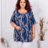 Plus size μπλούζα με μοτίβο-μπλε-κωδ 10112-1
