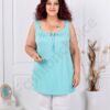 Plus size αμάνικη μπλούζα-μέντα-κωδ 2044-2