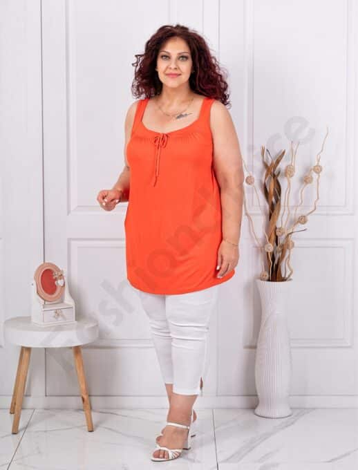 Plus size αμάνικη μπλούζα-πορτοκαλί-κωδ 2044-18