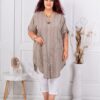 Plus size τουνίκ με τρυπητό κέντημα-μόκα-κωδ 261416-11