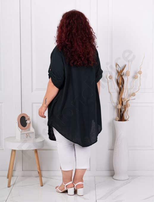 Plus size τουνίκ με τρυπητό κέντημα-μαύρο-κωδ 261416