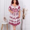 Plus size φόρεμα εμπριμέ-ροζ-κωδ 2478-1