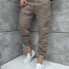 Ανδρικό παντελόνι jogger 100% λινό-μόκα-κωδ 3116-2