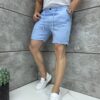 Βερμούδα από 100% λινό-γαλάζιο-κωδ 1499-4
