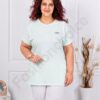 Plus size κοντομάνικη μπλούζα με διακριτικό τύπωμα-μέντα-κωδ 6965-7