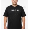 Plus size ανδρική κοντομάνικη μπλούζα ICON /4XL-10XL/-μαύρο-κωδ 26107