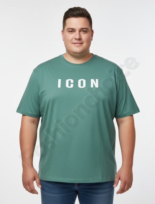 Plus size ανδρική κοντομάνικη μπλούζα ICON /4XL-10XL/-πράσινο-κωδ 26107-1