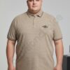 Plus size ανδρική κοντομάνικη Polo μπλούζα-μπεζ-κωδ 24299-1