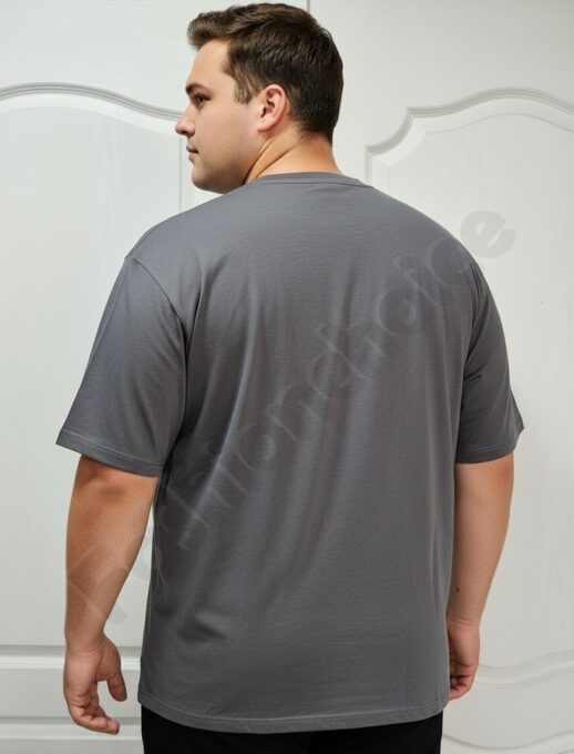Plus size ανδρικό T-shirt με τύπωμα Relax Time/4XL-10XL/-γκρι-κωδ 26109-1