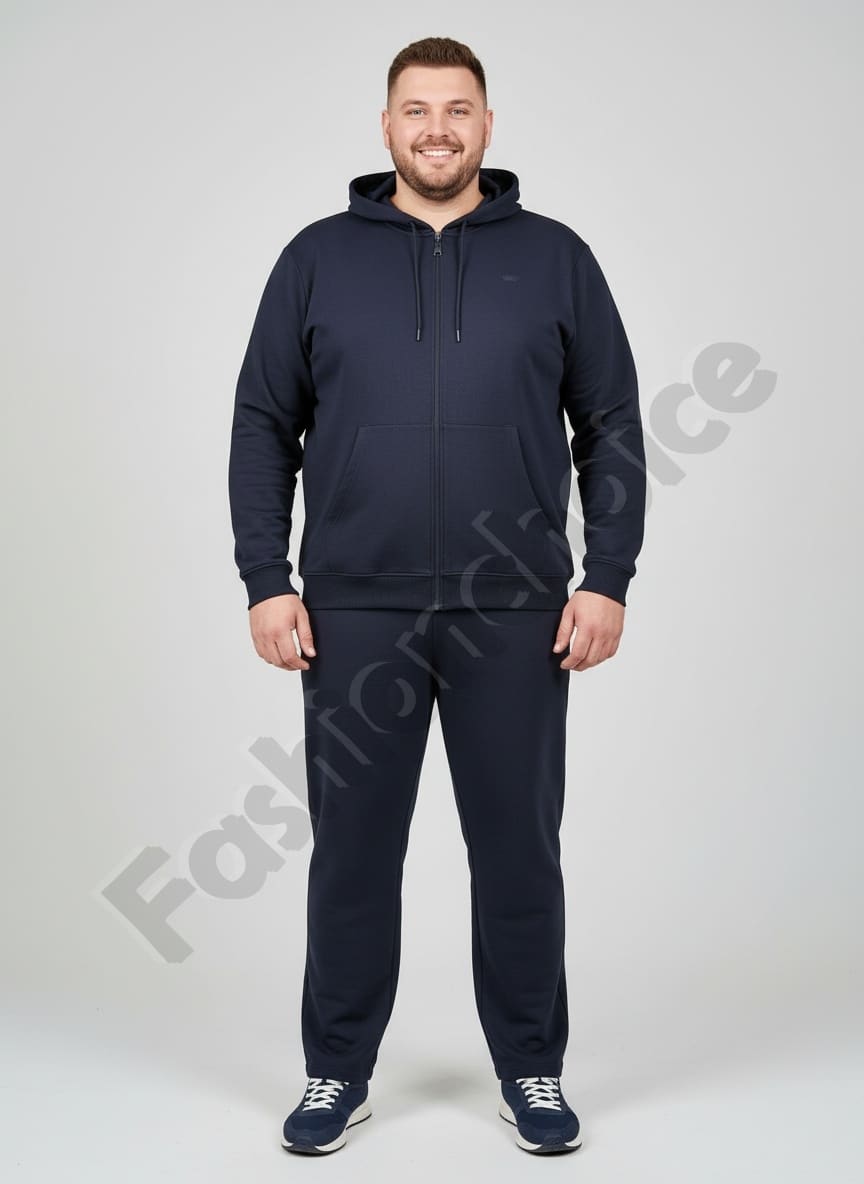 Ανδρικό plus size σετ φόρμας-σκούρο μπλε-κωδ 183-2