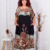 Plus size φόρεμα σε Art τύπωμα-μαύρο-κωδ 5251-7