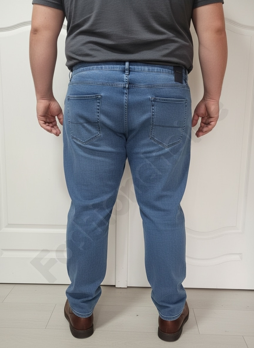 Ανδρικό plus size τζιν παντελόνι/58-74/-ανοιχτό μπλε-κωδ 24900-1