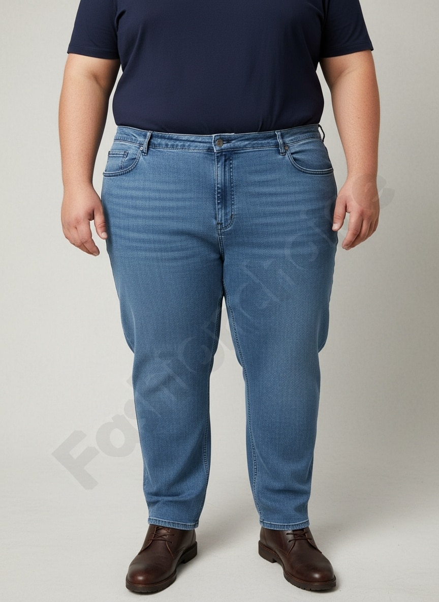Ανδρικό plus size τζιν παντελόνι/58-74/-ανοιχτό μπλε-κωδ 24900-1