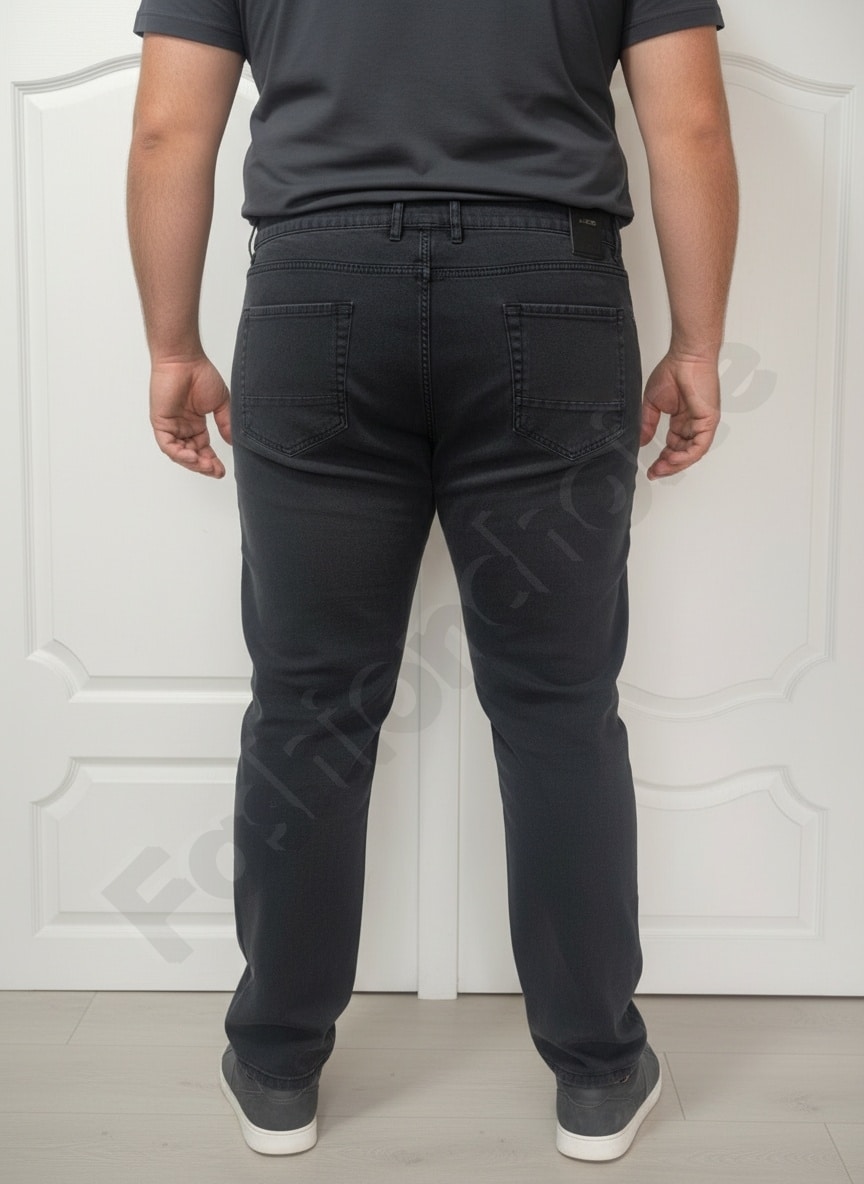 Ανδρικό plus size τζιν παντελόνι/58-74/-μαύρο-κωδ 24900