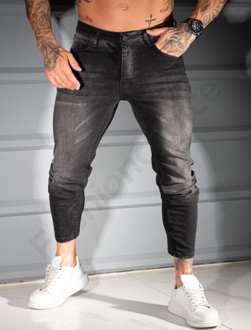 Ανδρικό τζιν παντελόνι Skinny Fit /34-42/-μαύρο-κωδ 3973-3