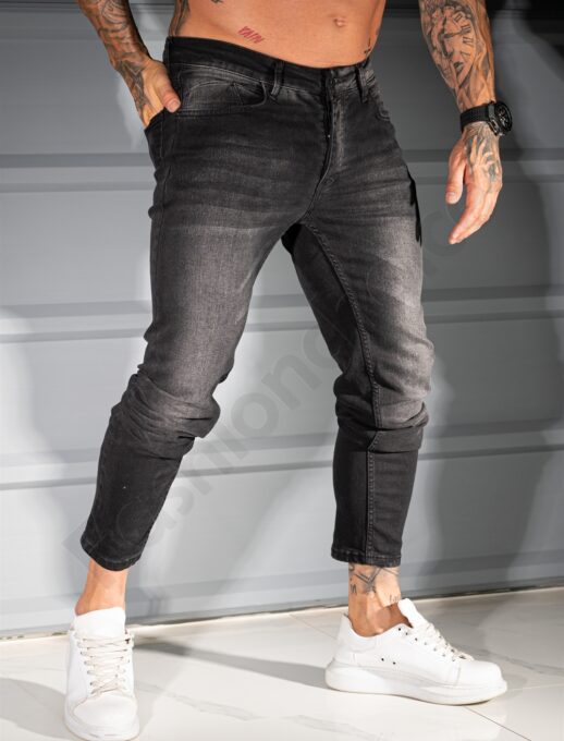 Ανδρικό τζιν παντελόνι Skinny Fit /34-42/-μαύρο-κωδ 3973-3 