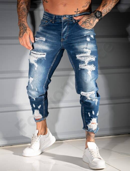 Ανδρικό τζιν παντελόνι Skinny Fit /34-44/-μπλε-κωδ 4928-5