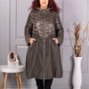 Plus size καπιτονέ καμπαρντίνα-χακί-κωδ 2967-2