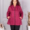 Plus size ζακέτα με όψη καστόρ-μπορντό-κωδ 5250-1