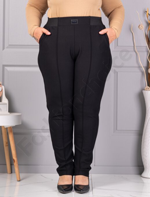 Plus size παντελόνι ψηλόμεσο με τσάκιση-κωδ 2494