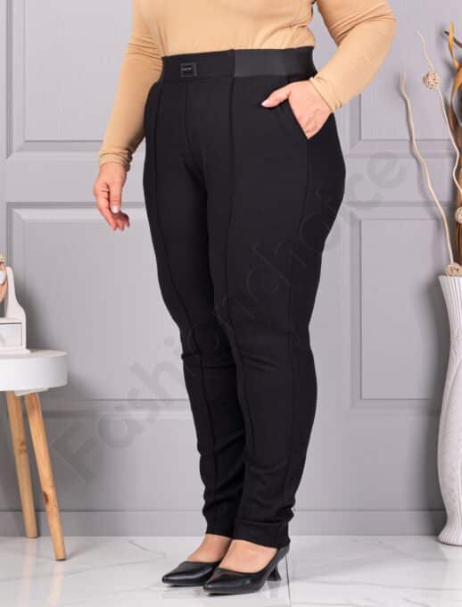 Plus size παντελόνι ψηλόμεσο με τσάκιση-κωδ 2494