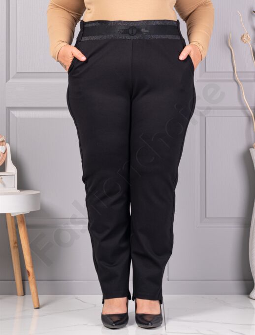Plus size παντελόνι ψηλόμεσο με στρας-κωδ 2494-1