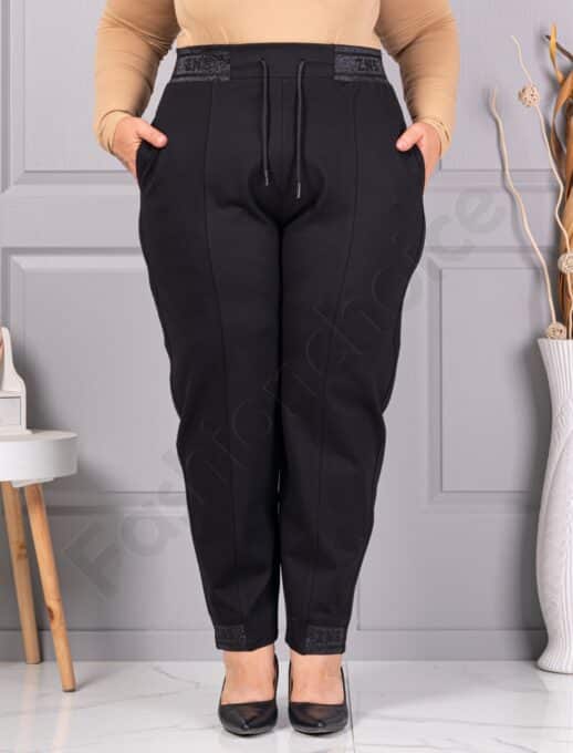 Plus size παντελόνι με διακριτικά στρας-κωδ 7330