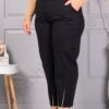 Plus size παντελόνι με μπεζ λεπτομέρειες-κωδ 73193