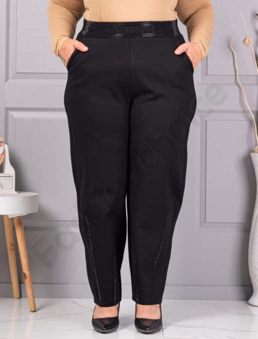Plus size παντελόνι με λεπτομέρειες στρας-κωδ 73164