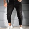 Ανδρικό τζιν παντελόνι Skinny Fit με πιτσιλιές/34-42/-μαύρο-κωδ 2124