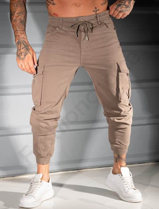 Ανδρικό jogger παντελόνι-μόκα-κωδ 767-1