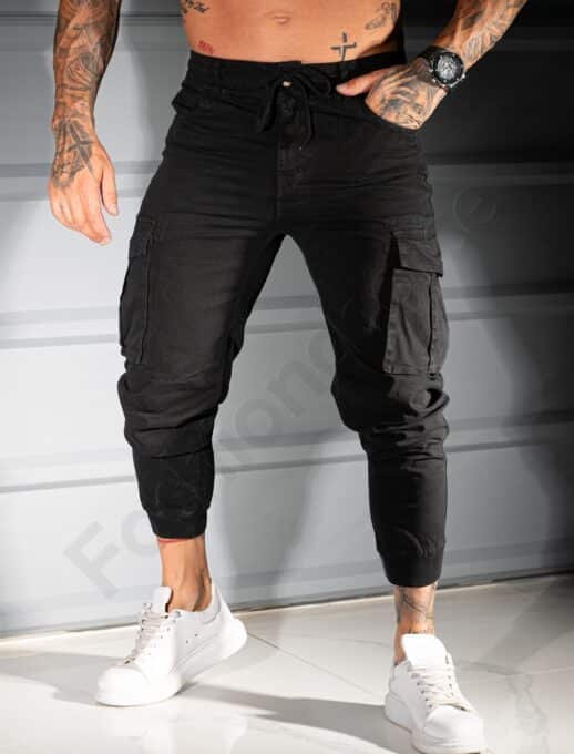 Ανδρικό jogger παντελόνι-μαύρο-κωδ 767
