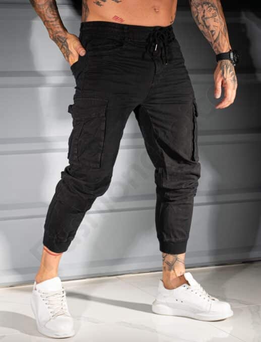 Ανδρικό jogger παντελόνι-μαύρο-κωδ 767