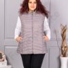 Plus size αμάνικο μπουφάν καπιτονέ-γκρι-κωδ 605-2