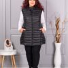 Plus size αμάνικο μπουφάν καπιτονέ-μαύρο-κωδ 2306