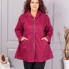 Plus size ζακέτα με όψη καστόρ-μπορντό-κωδ 5515-2