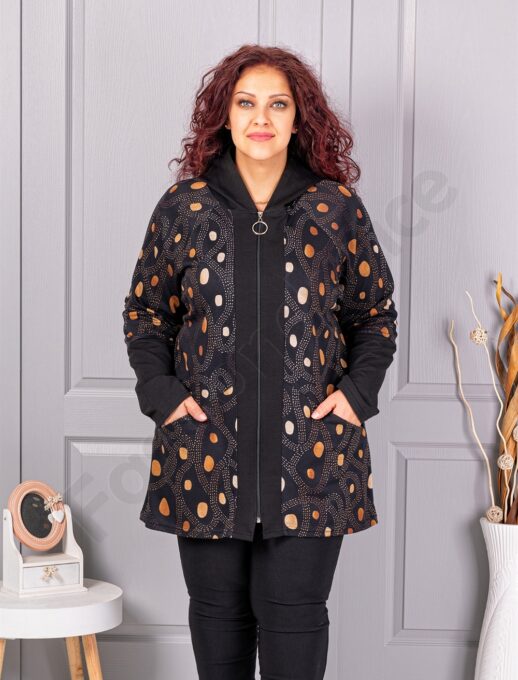 Plus size ζακέτα με πουά-κωδ 261212-1