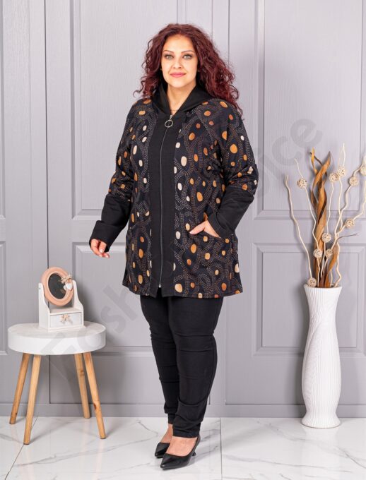 Plus size ζακέτα με πουά-κωδ 261212-1